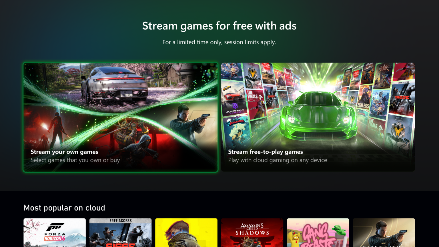 Microsoft testa Xbox Cloud Gaming grátis com publicidade e sem Game Pass