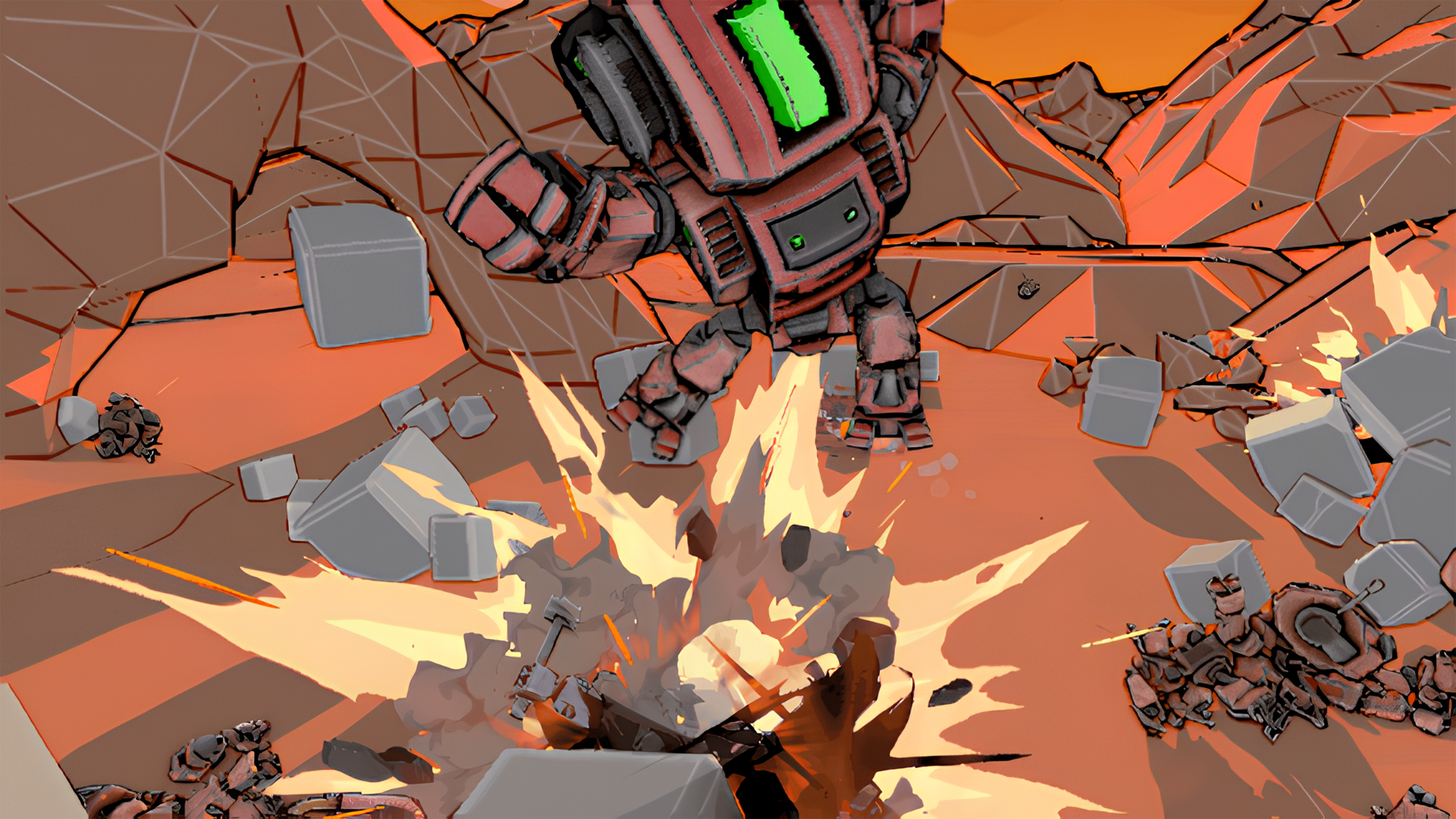Tear robot rivals limb from limb and then use their parts as your own in Gang Beasts-like brawler Mecha Mayhem