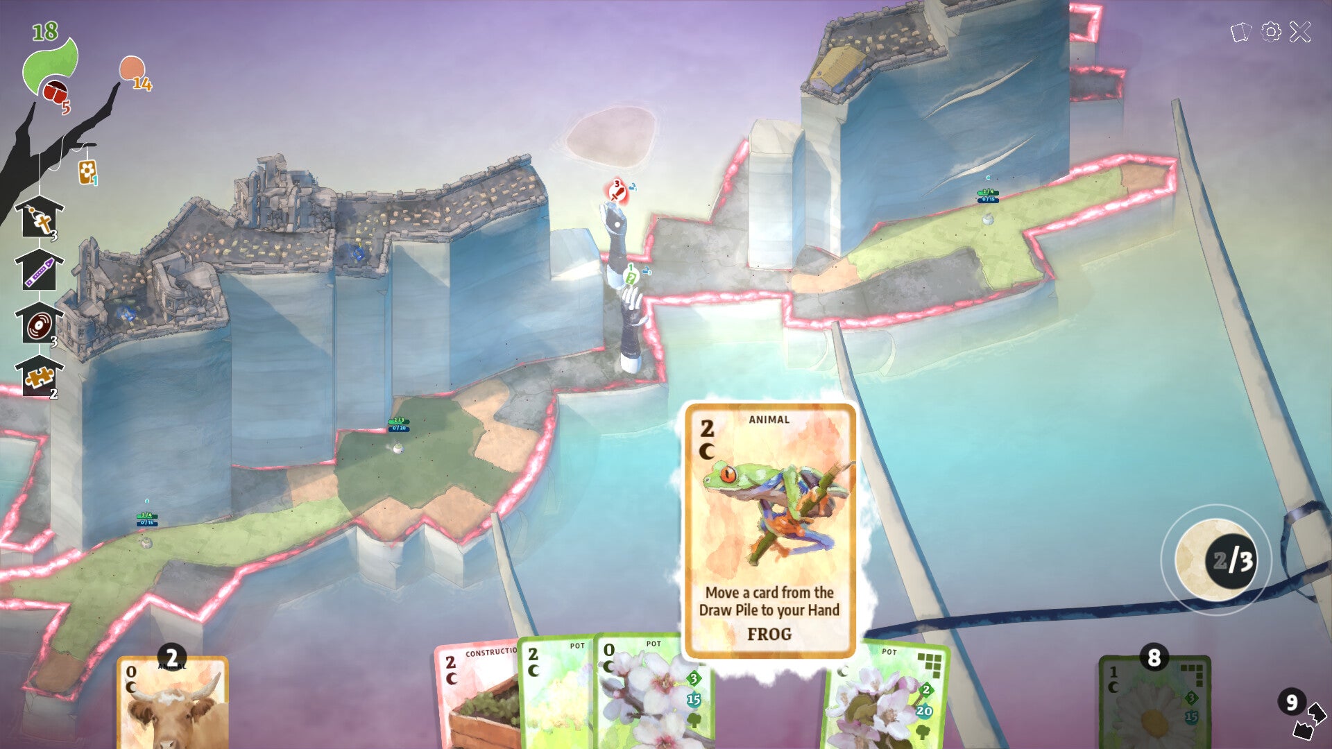 Slay the Spire meets Terra Nil in The Solace of Flowers, an "eco-dystopian" deckbuilder in which you cover corrupted islands with foxgloves, bees and, er, lions