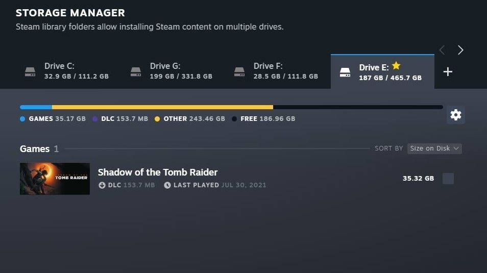 Steam introduce un nuevo administrador de almacenamiento