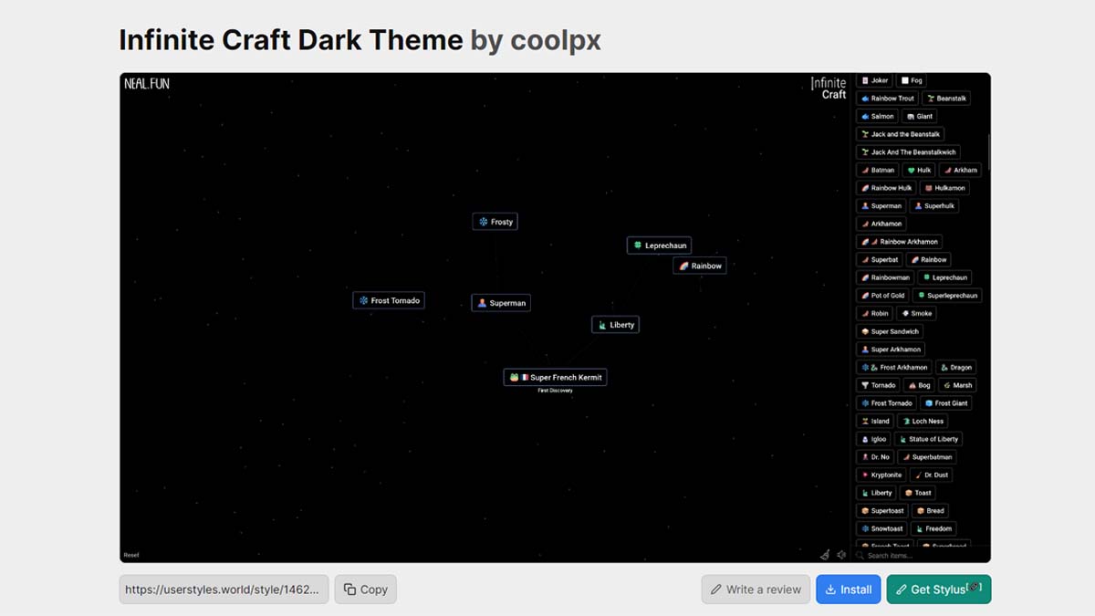 How to Enable Dark Mode in Infinite Craft