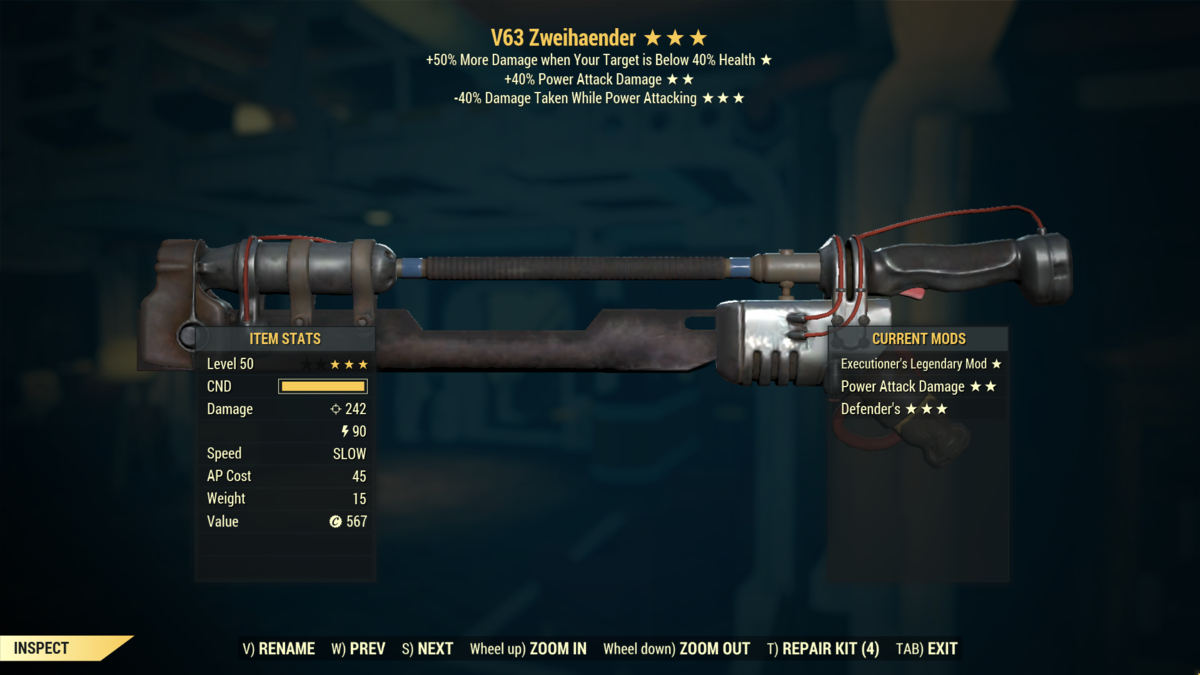 V63 Zweihander Fallout 76 Guide: Where to Get and Best Build