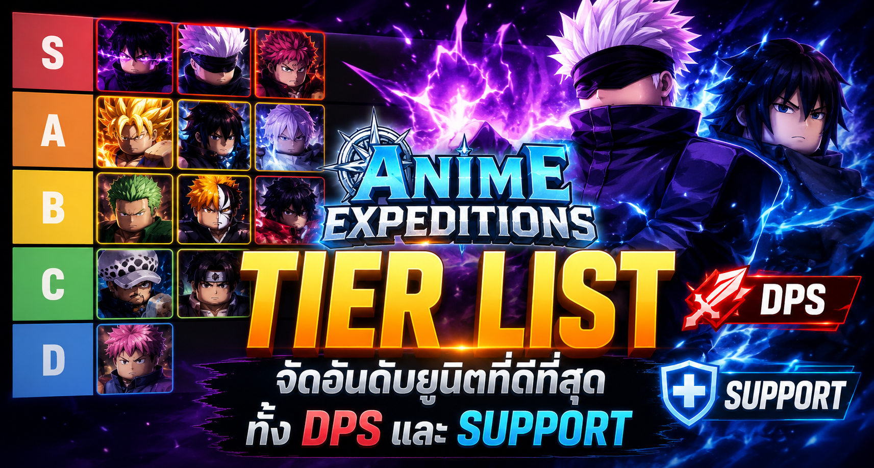 Roblox Anime Expeditions Tier List จัดอันดับยูนิตที่ดีที่สุดทั้ง DPS และ Support