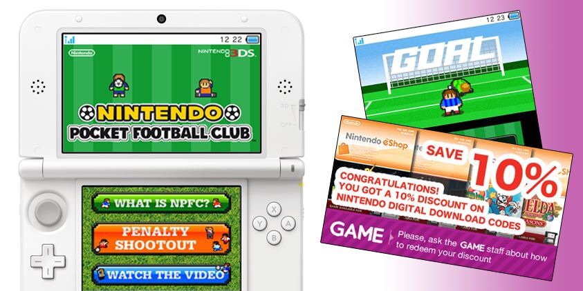 Play Nintendo Pocket Football Club mini-games in GAME stores for eShop discounts